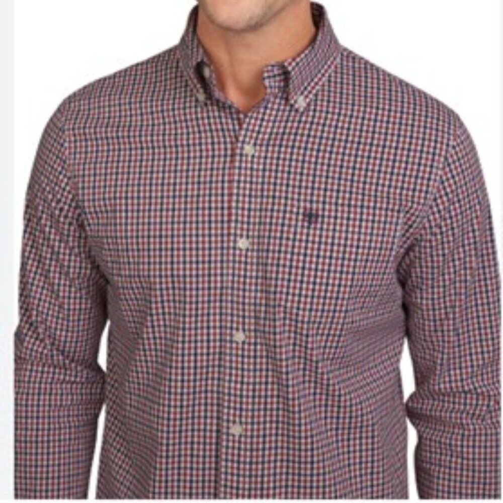 CHAPS 100% Cotton Long Sleeve Dress check Shirts for Men Size large